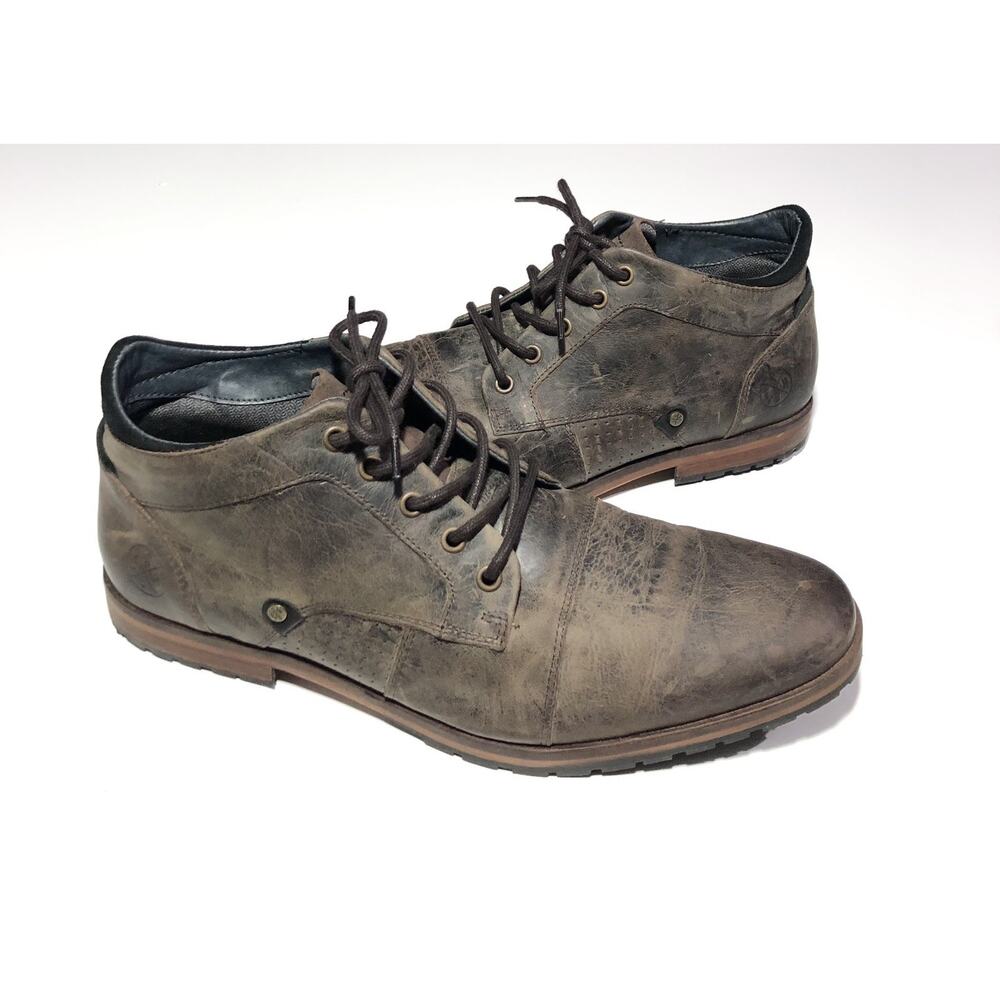 Bullboxer Caprysos Distressed Ankle Leather Boots Mens 45 US 12 Brown Lace Up